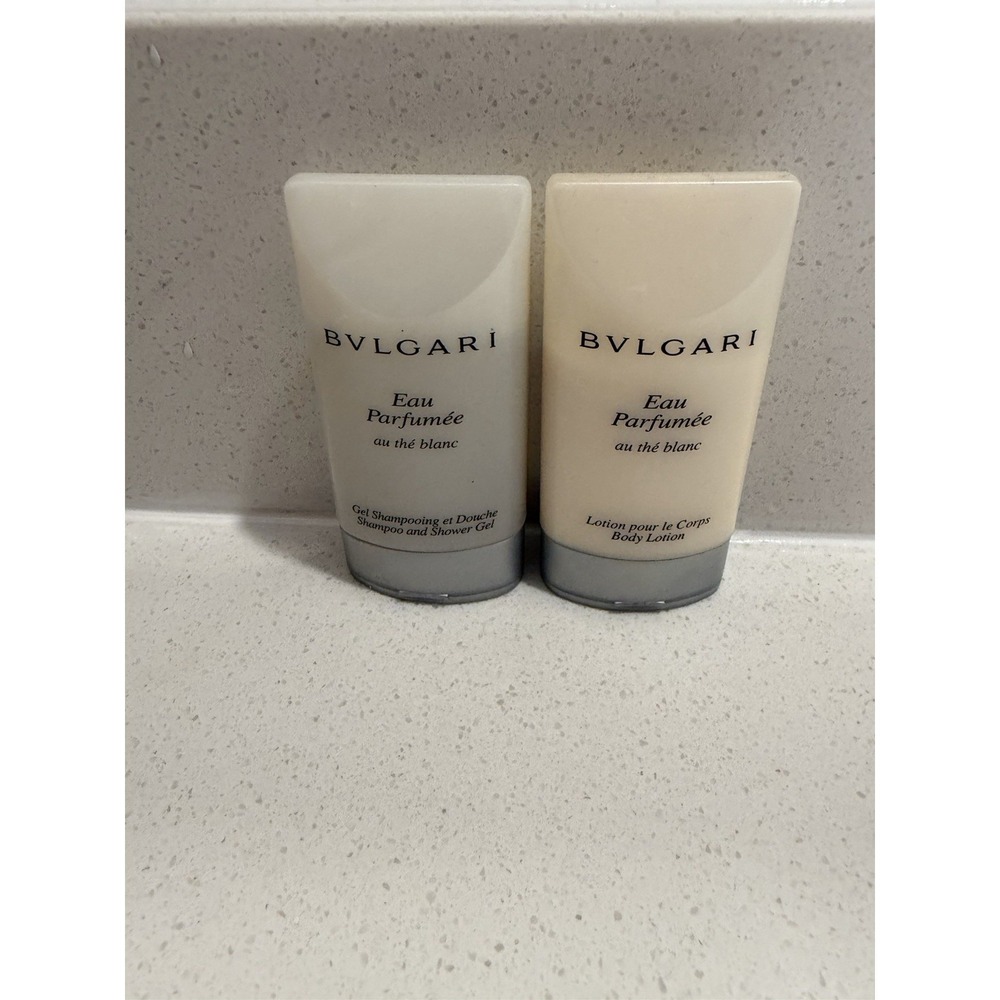 2 Bvlgari Eau Parfumee AU THE‎ BLANC Shampoo Lotion 1oz / 30ml each
